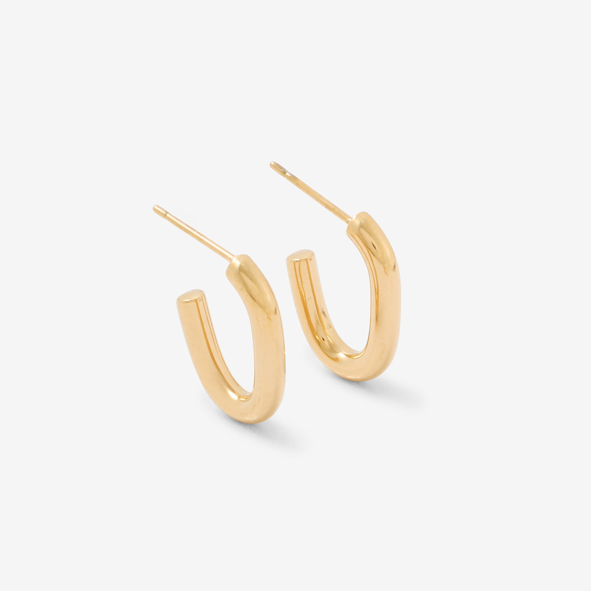 Petites créoles ovales en acier inoxydable