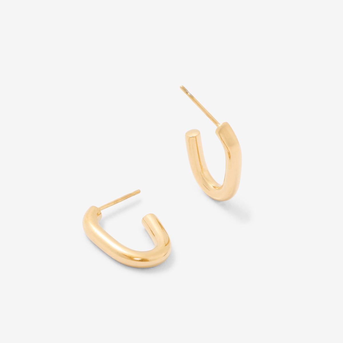 Petites créoles ovales en acier inoxydable