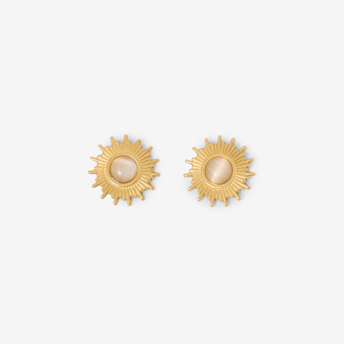 Boucles d'oreilles soleil en acier inoxydable