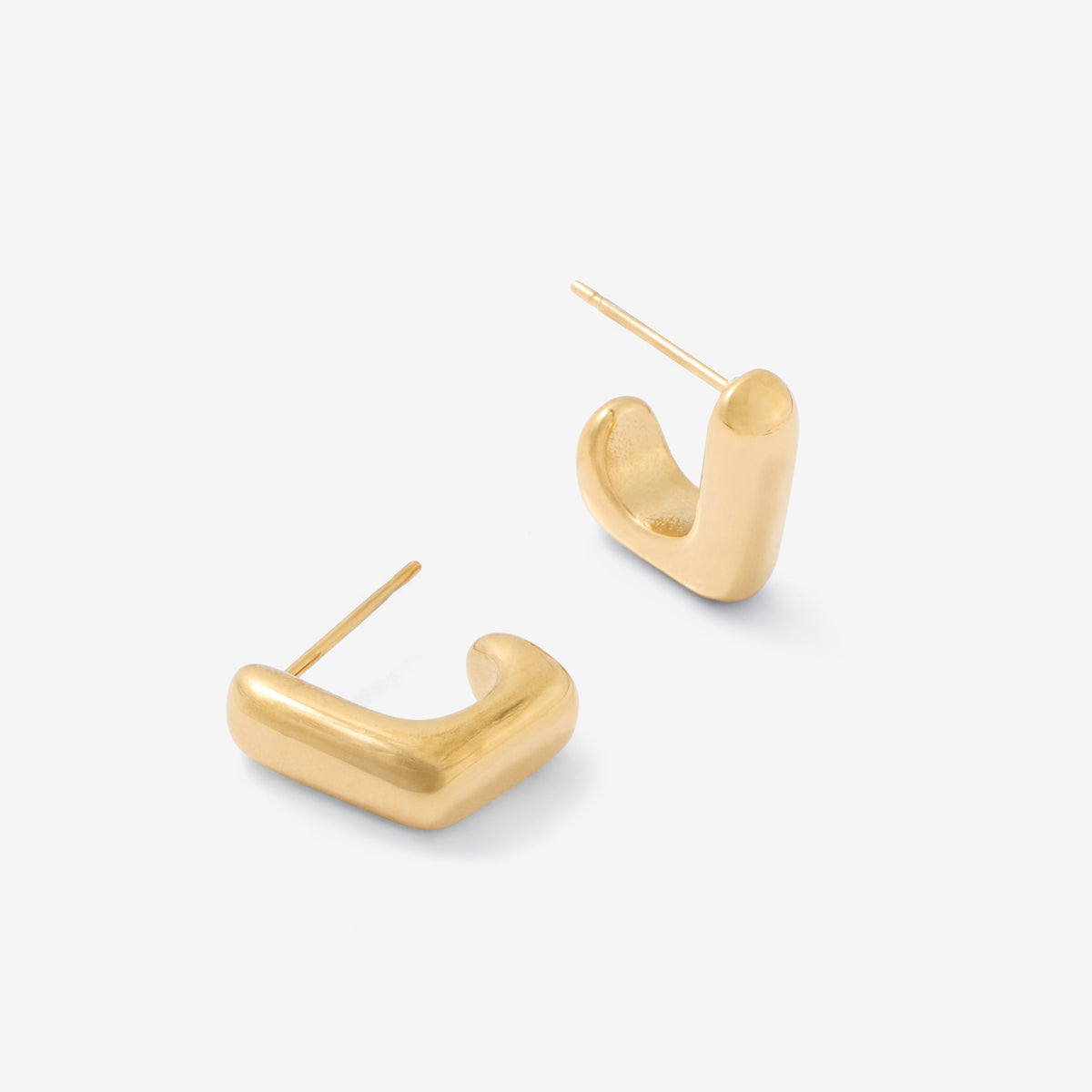 Créoles carrées dorées Acier Inoxydable