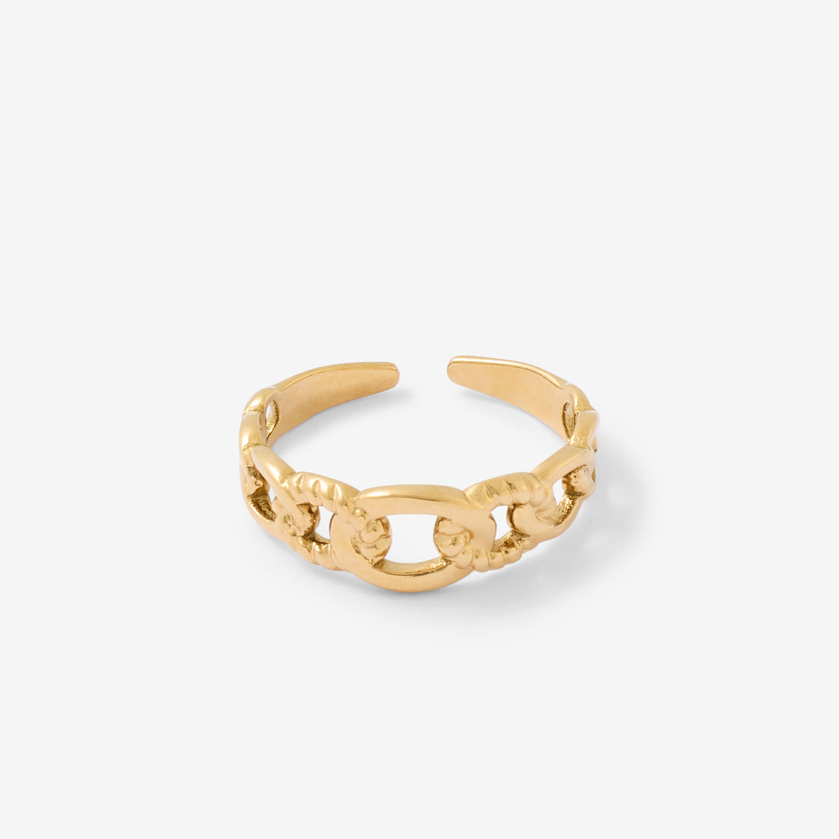 Bague effet chaîne Acier Inoxydable doré