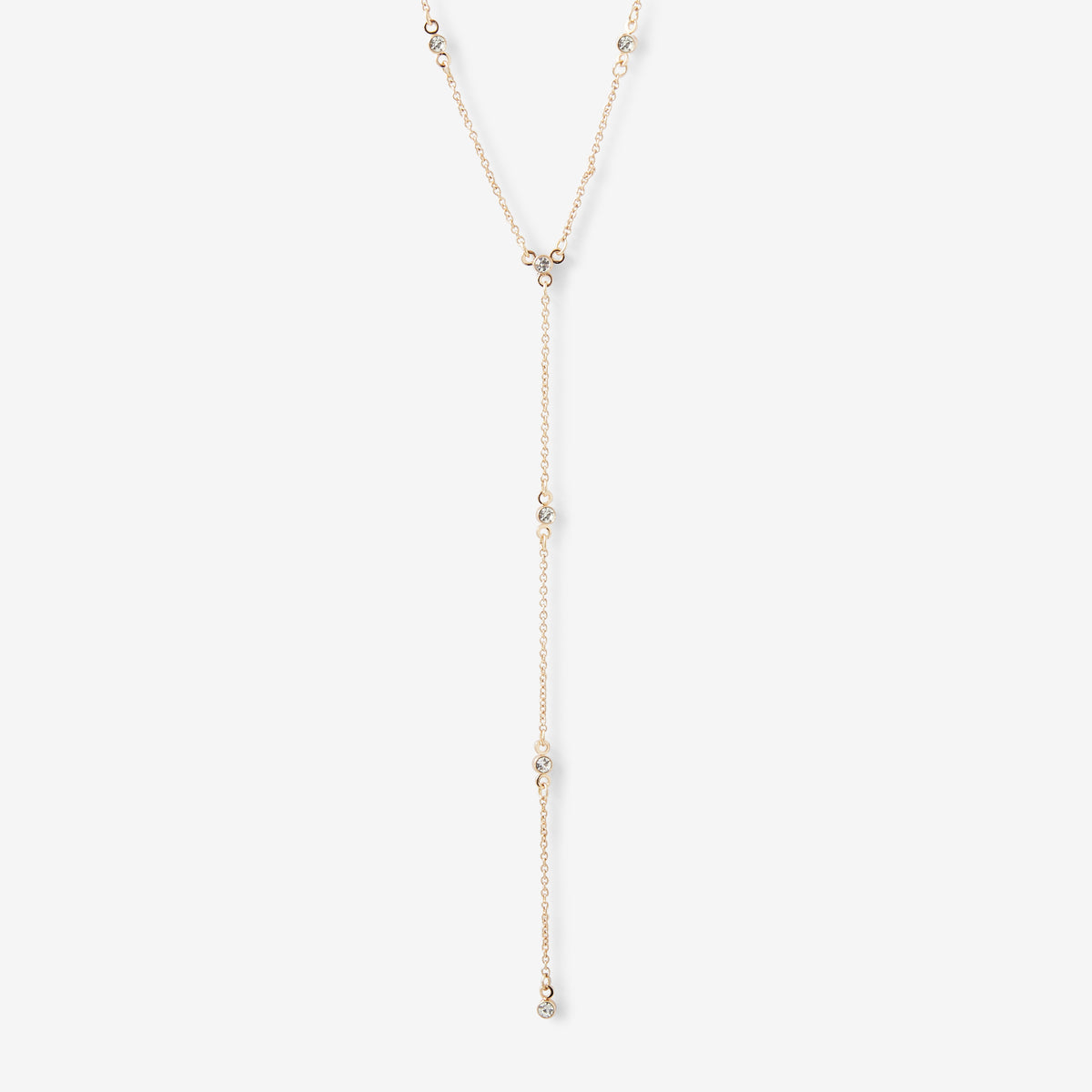 Collier Y chaine strassée