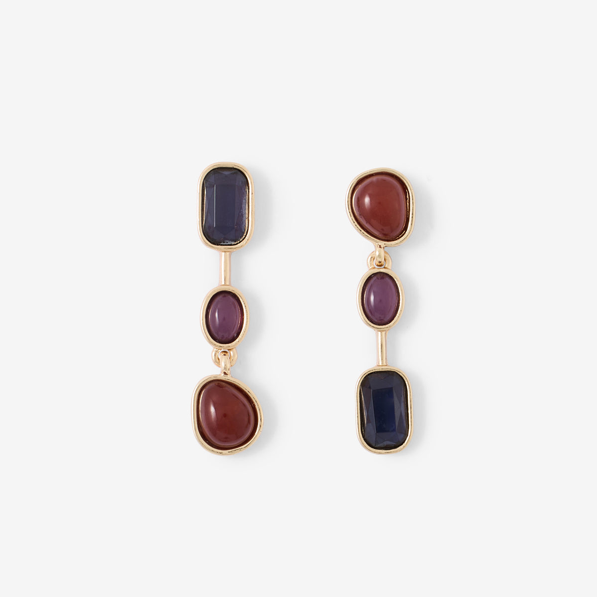 Boucles d'oreilles asymétriques cabochons