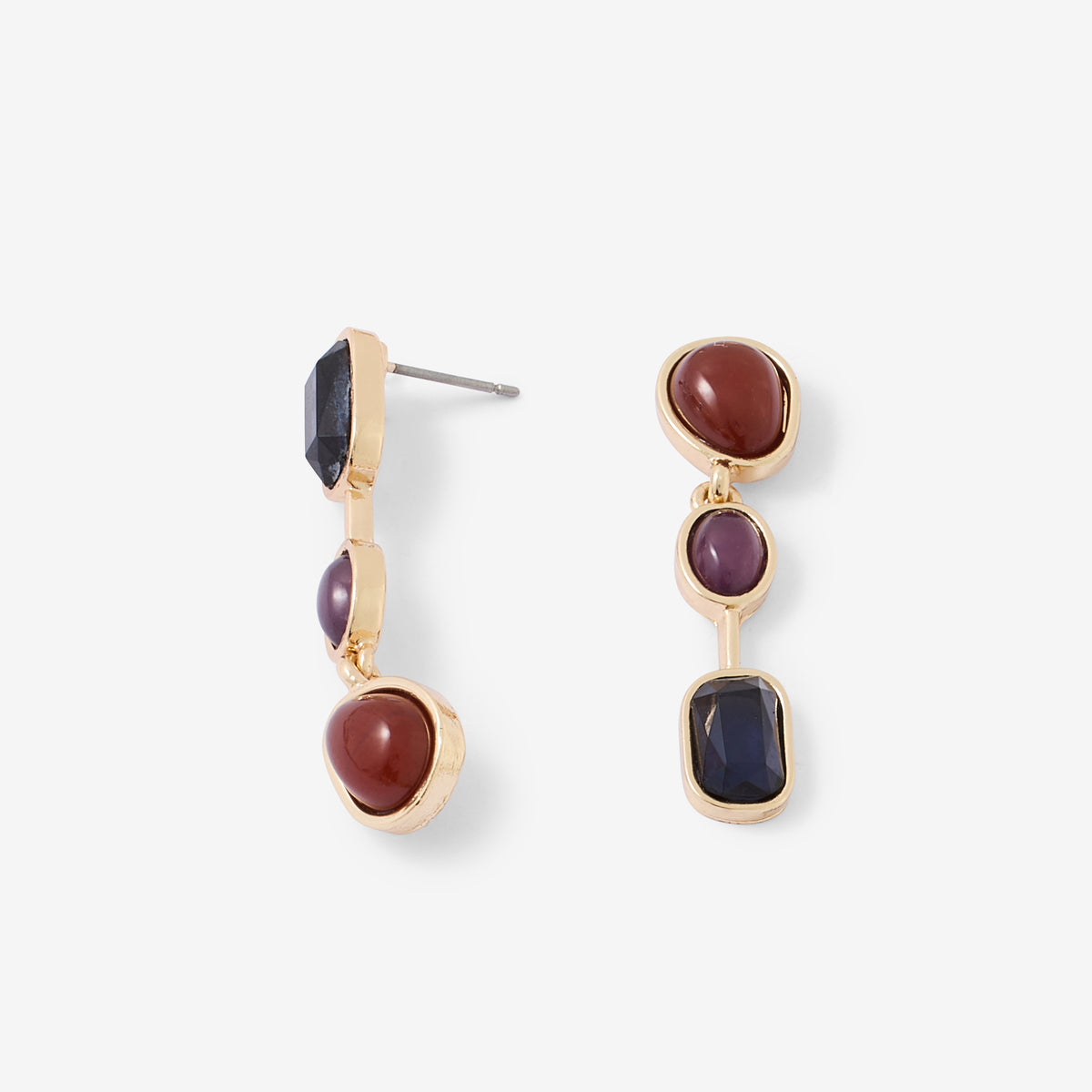 Boucles d'oreilles asymétriques cabochons