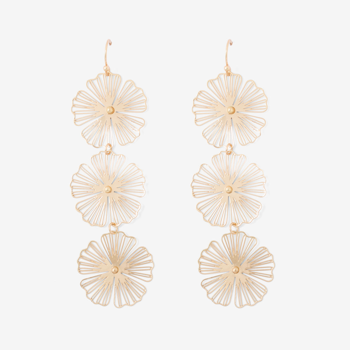 Boucles d'oreilles fleurs en filigrane
