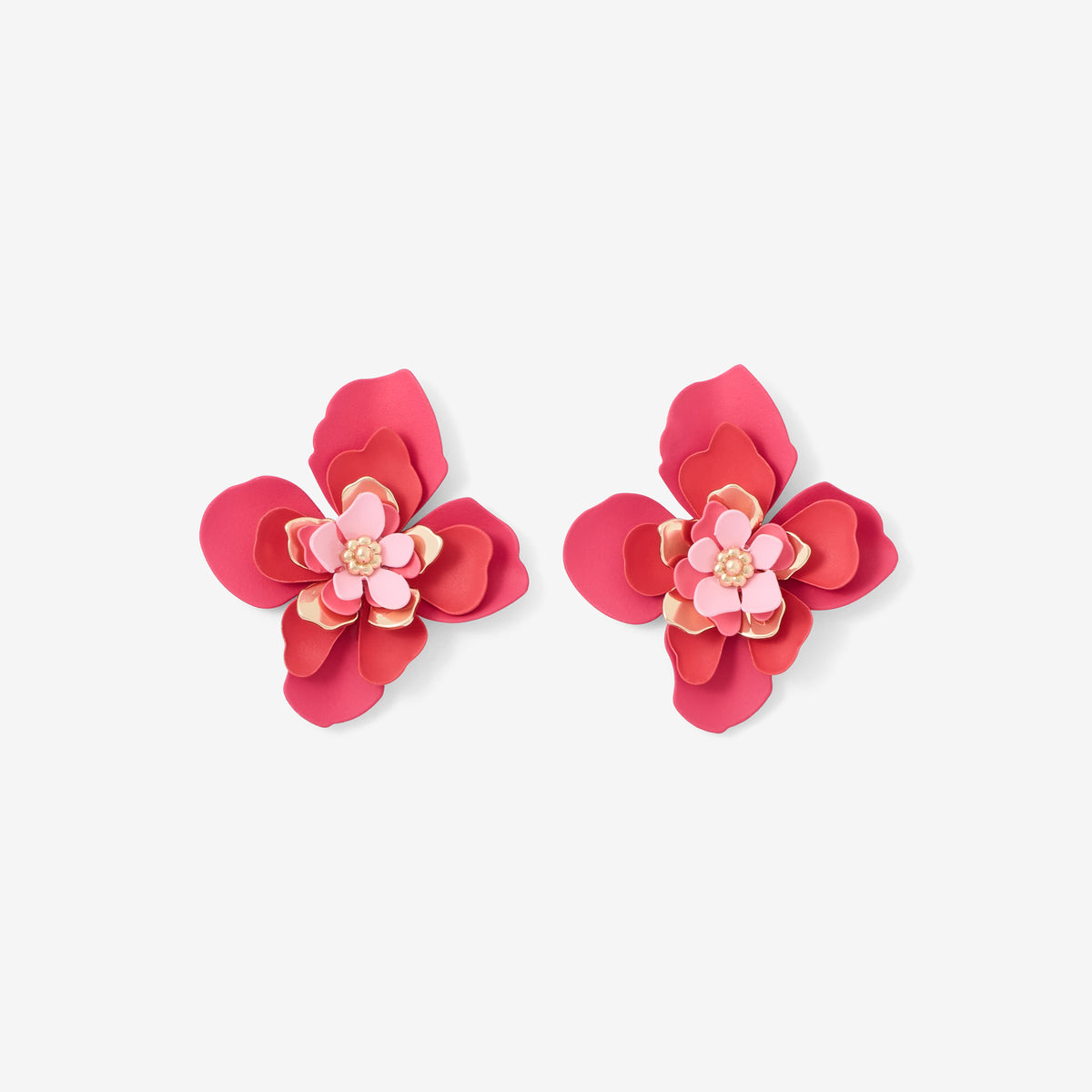 Boucles d'oreilles fleurs fuchsia