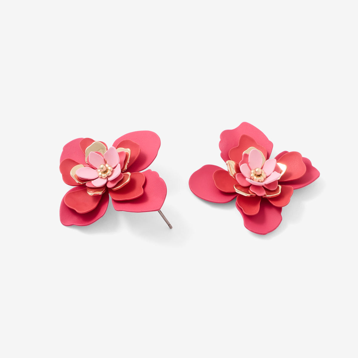 Boucles d'oreilles fleurs fuchsia