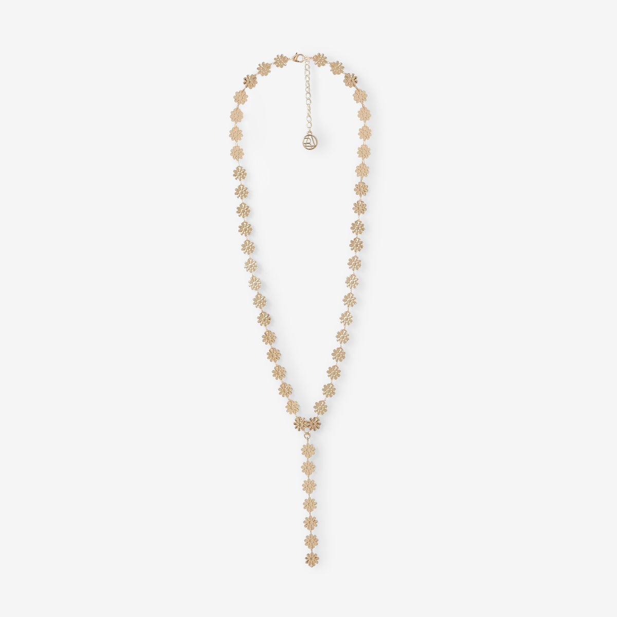 Long collier en Y à fleur dorées