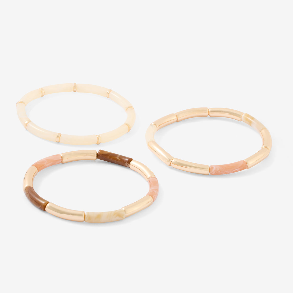 Set de 3 bracelets tubes en résine