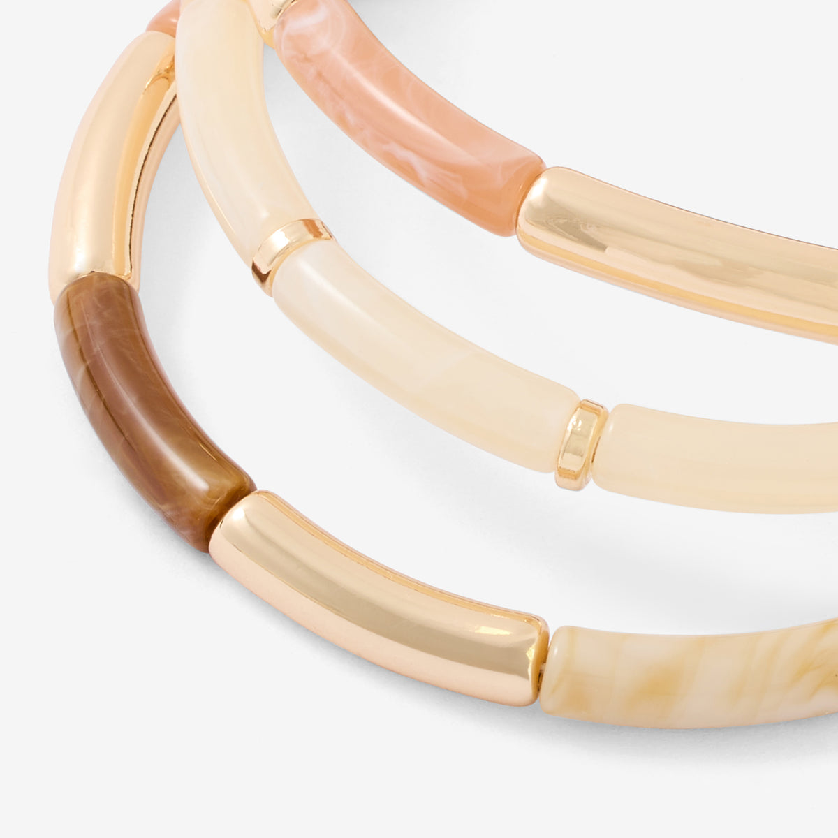 Set de 3 bracelets tubes en résine