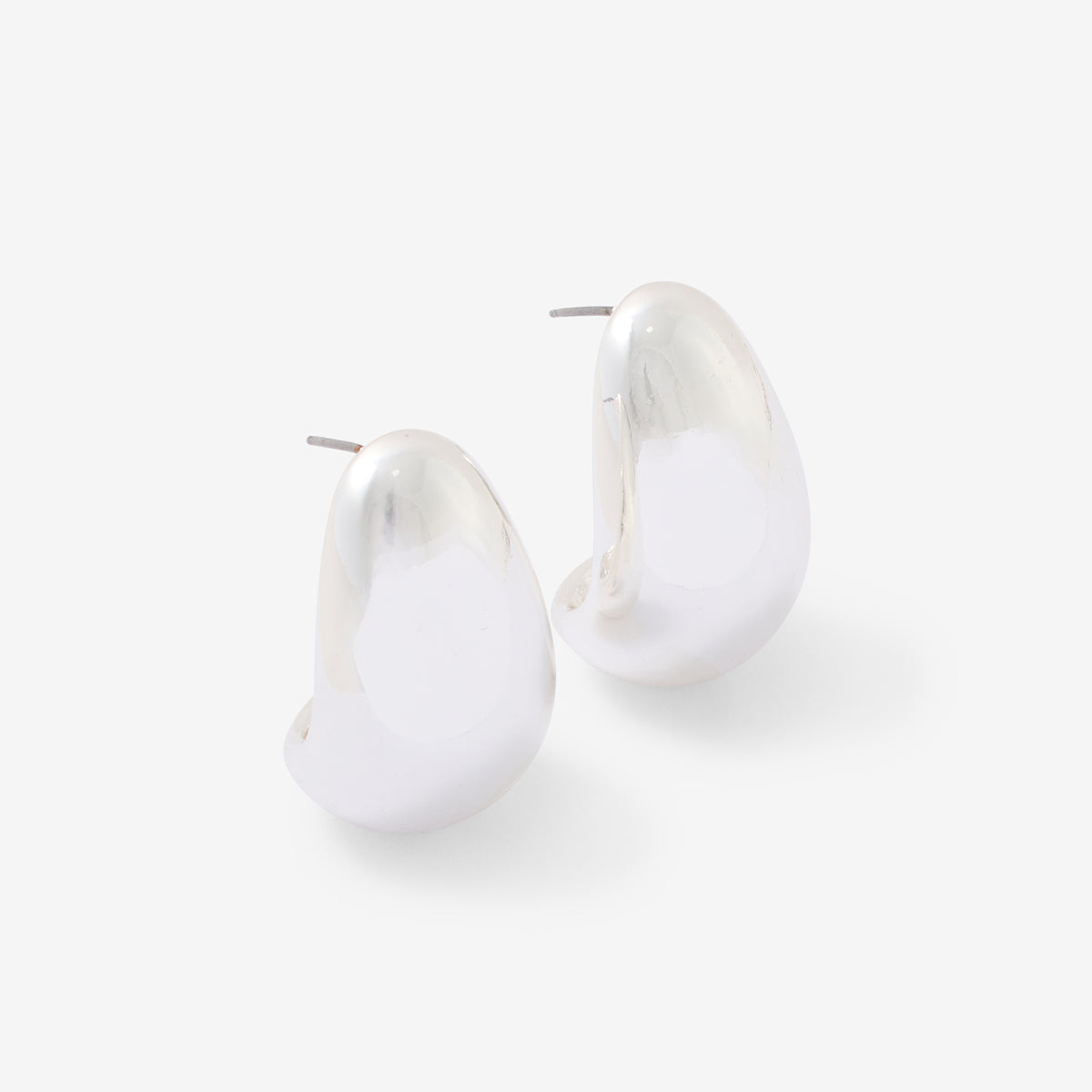 Boucles d'oreilles galet argenté