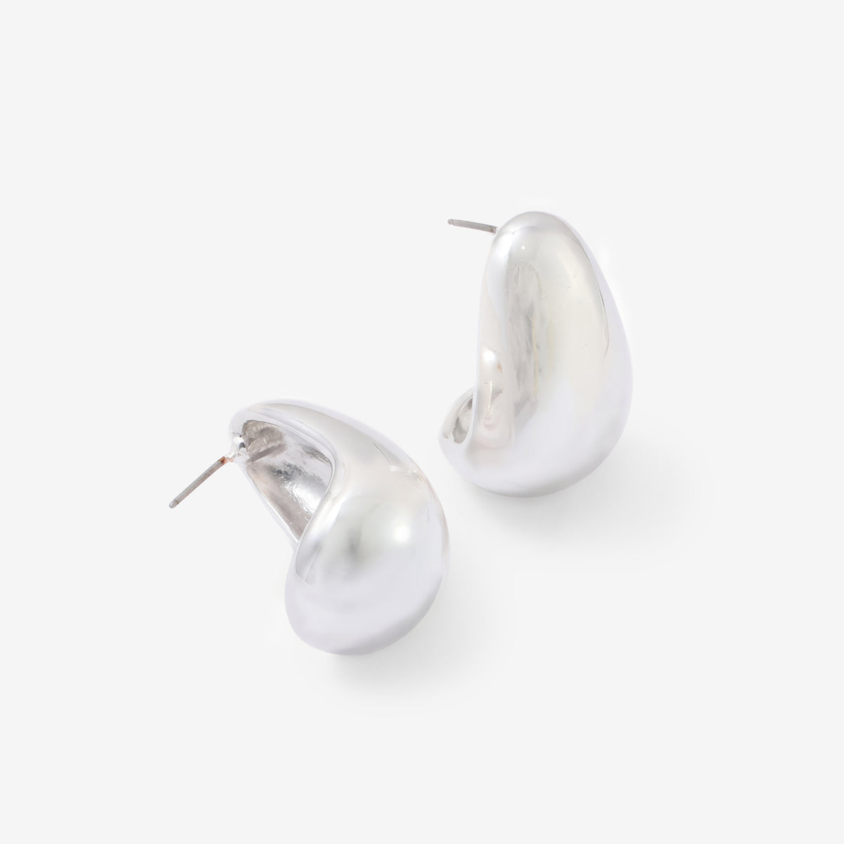 Boucles d'oreilles galet argenté