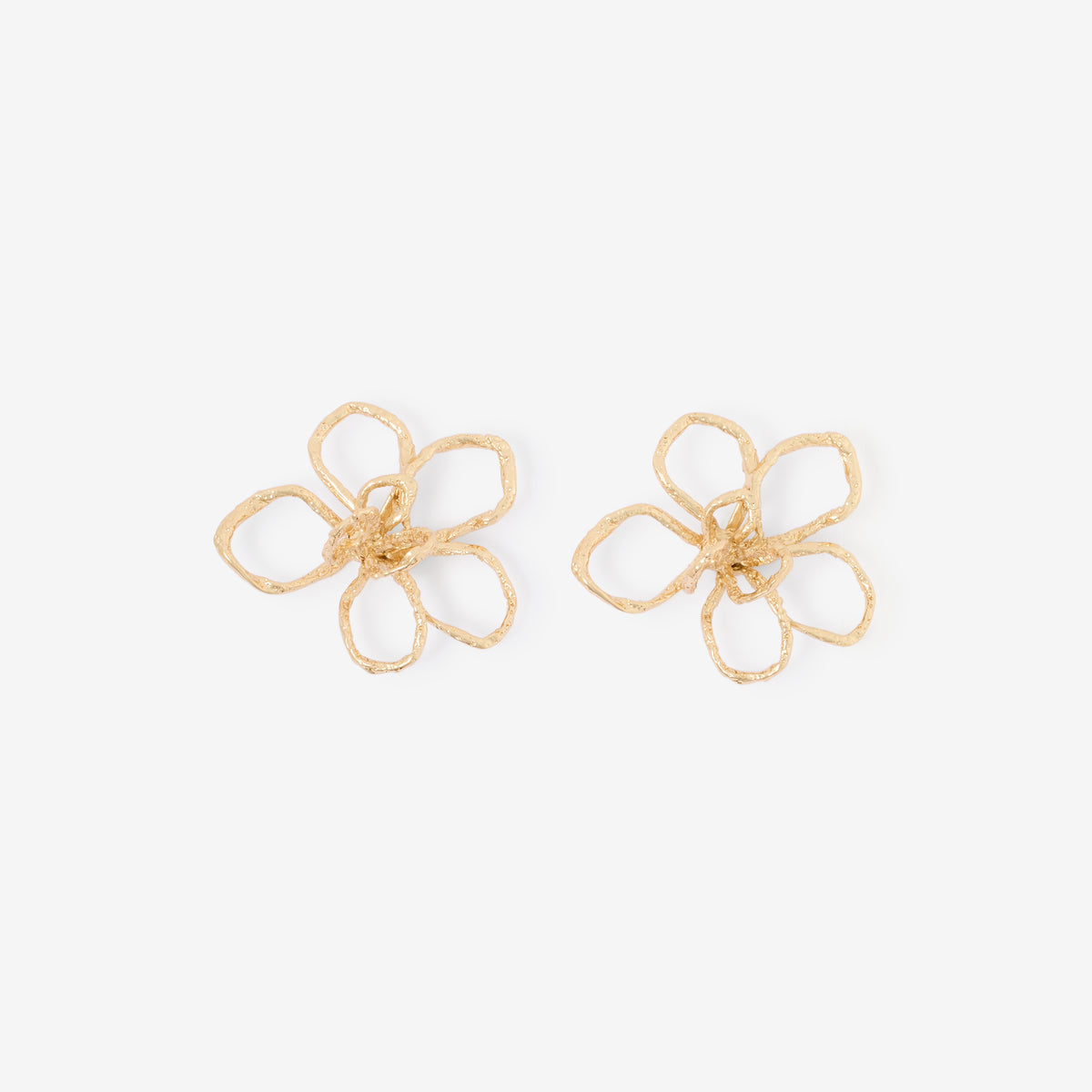 Boucles d'oreilles fleurs dorées