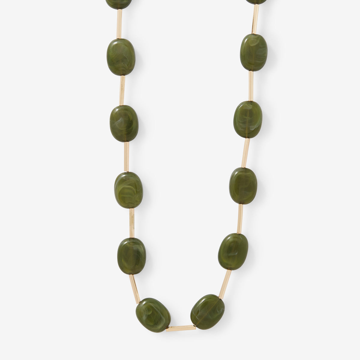 Sautoir perles en résine vertes