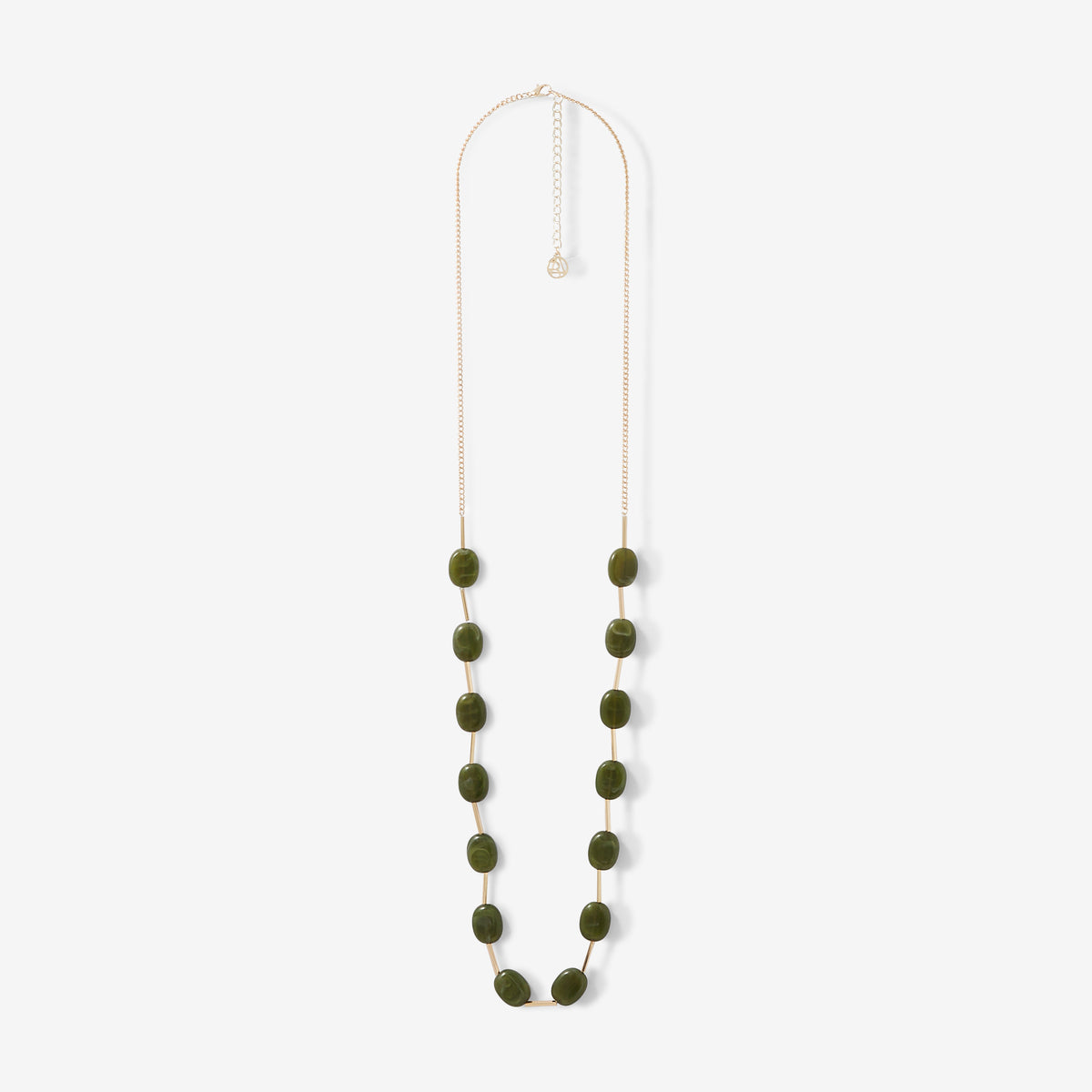 Sautoir perles en résine vertes