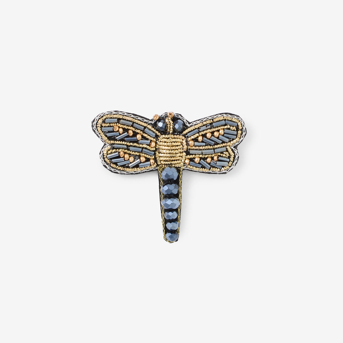 Broche libellule perles de rocaille