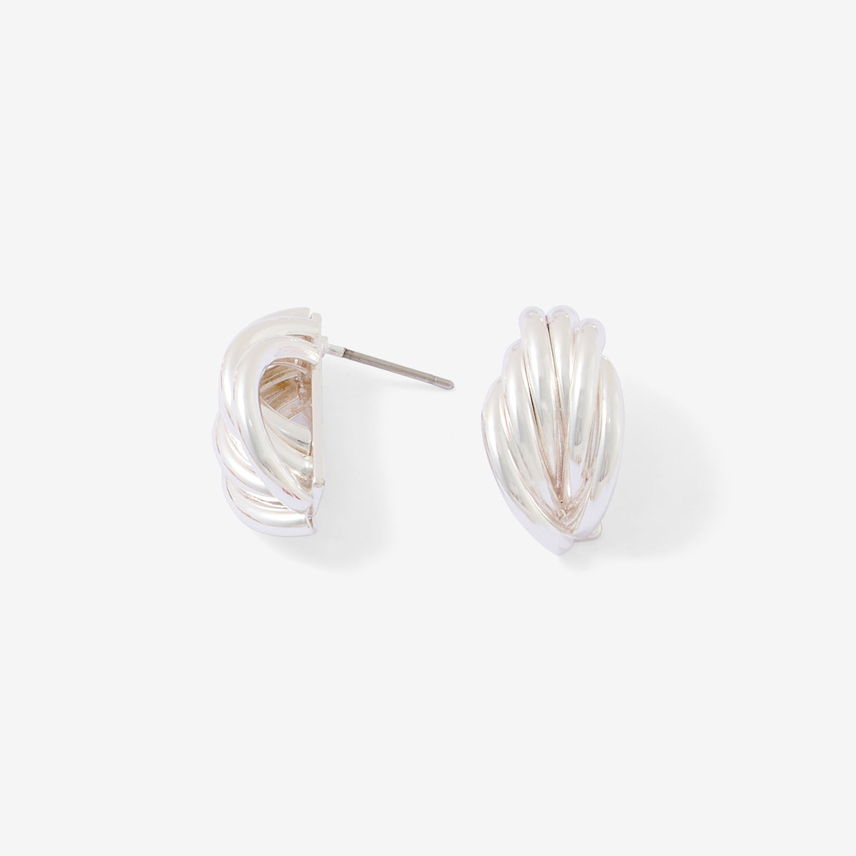 Boucles d'oreilles anneaux entrelacés argentés