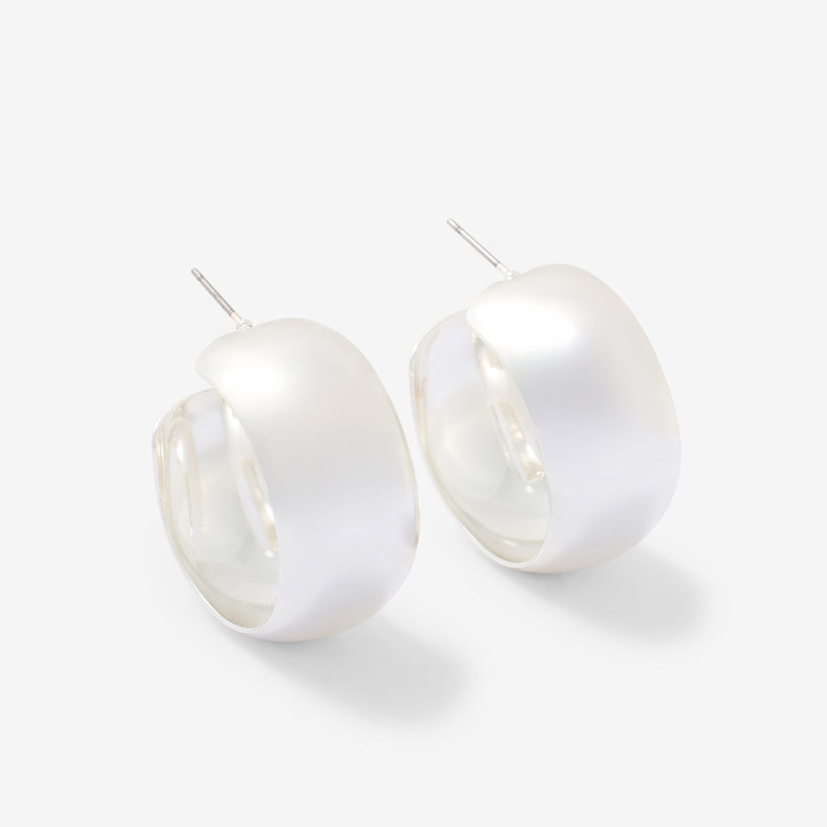 Créoles épaisses argentées