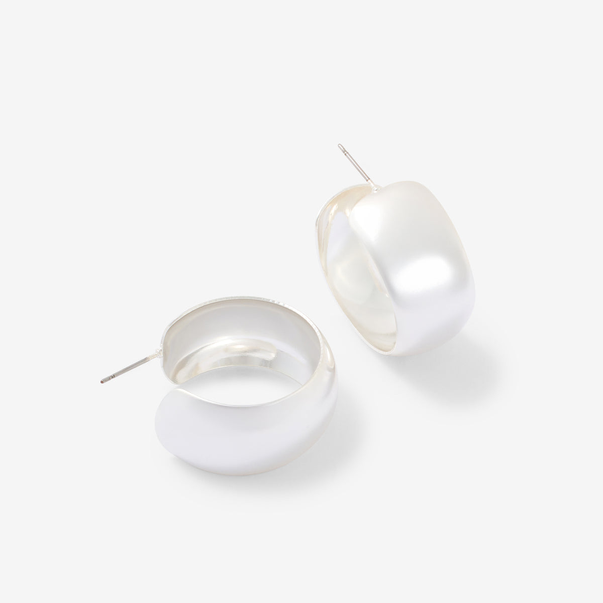 Créoles épaisses argentées