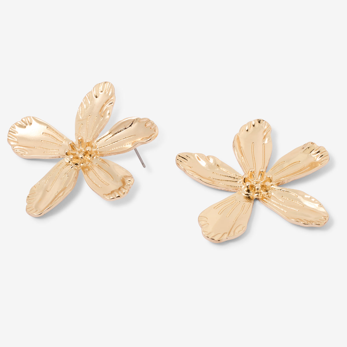 Grandes boucles d'oreilles fleurs dorées