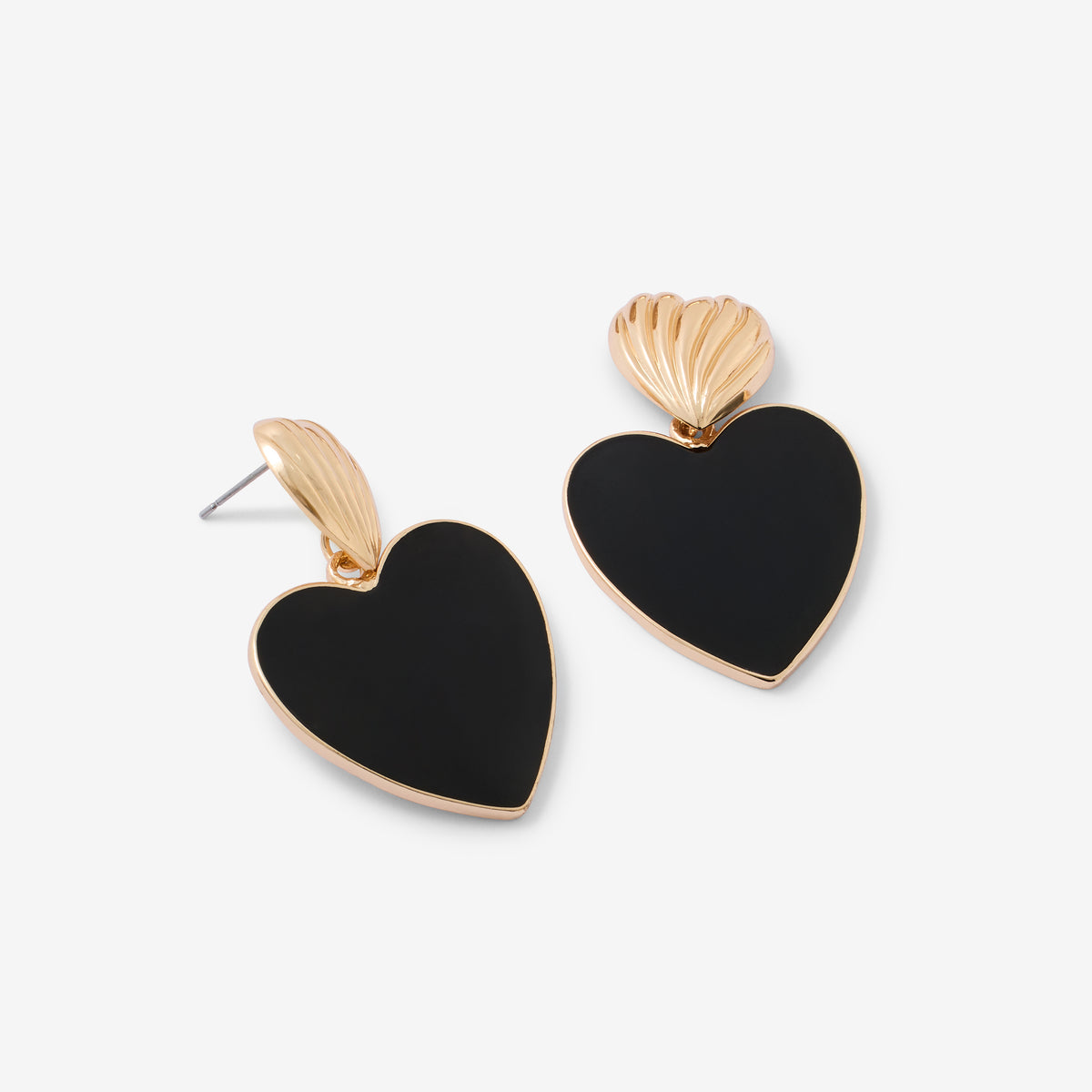 Boucles d’oreilles cœurs noir et doré