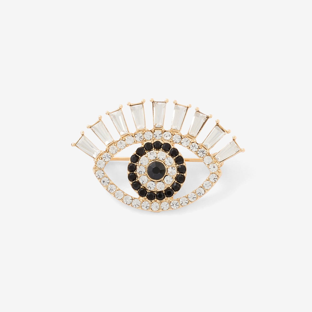 Broche œil strassé