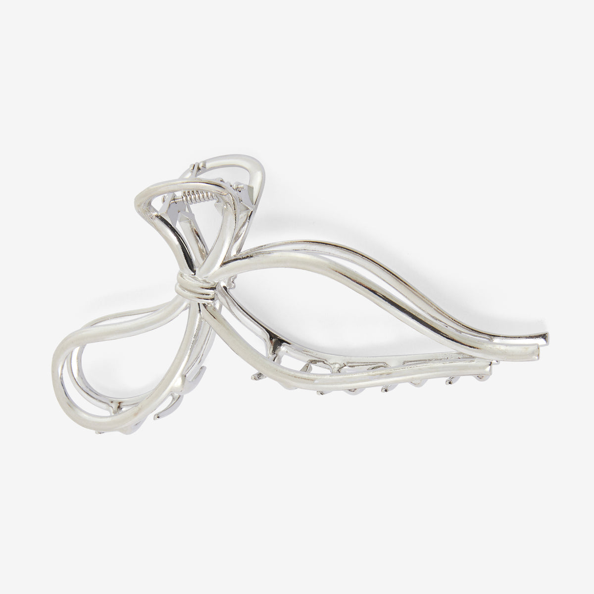Pince à cheveux nœud argenté