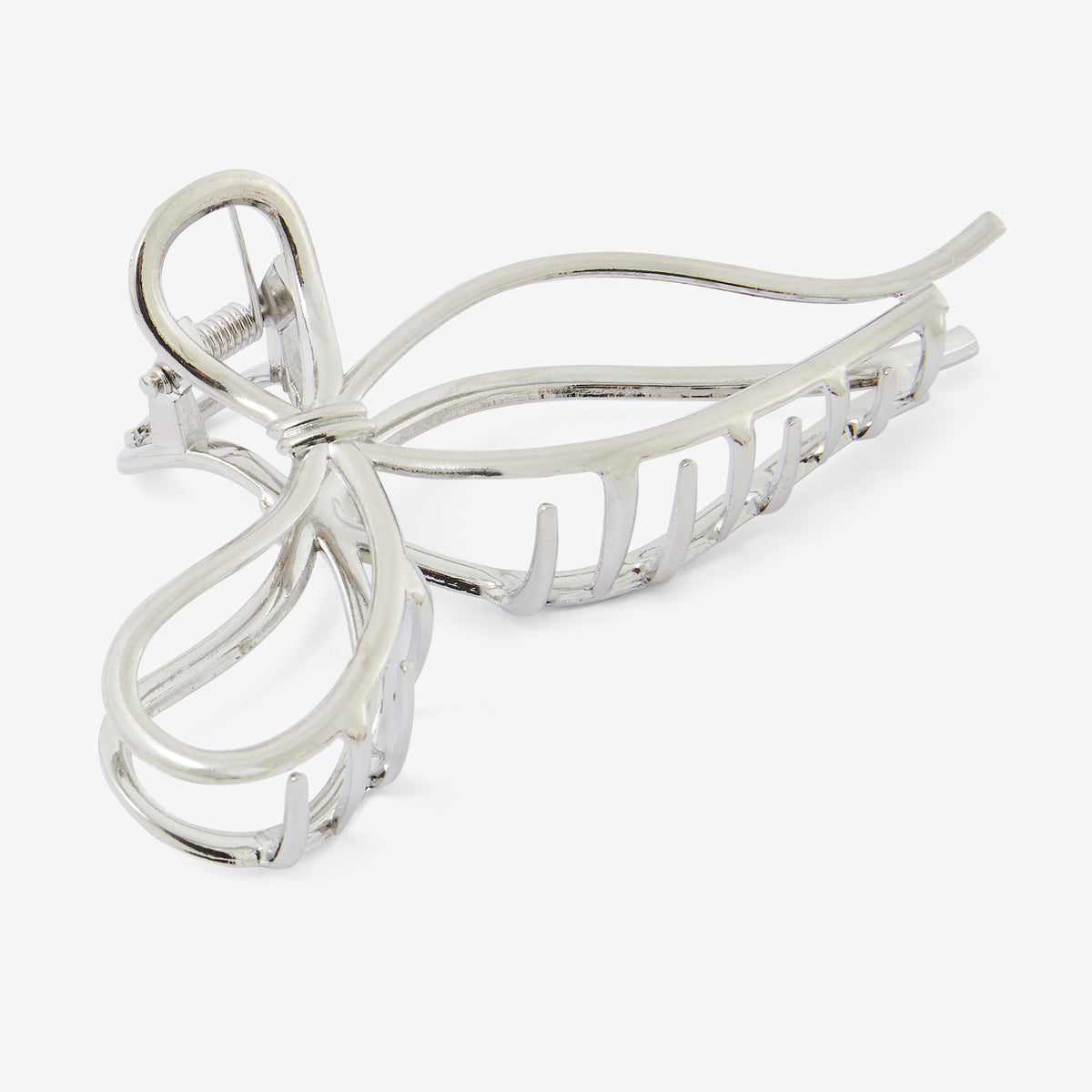 Pince à cheveux nœud argenté