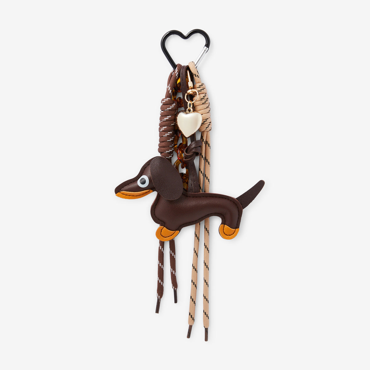 Bijoux de sac teckel, cordon et chaine en résine