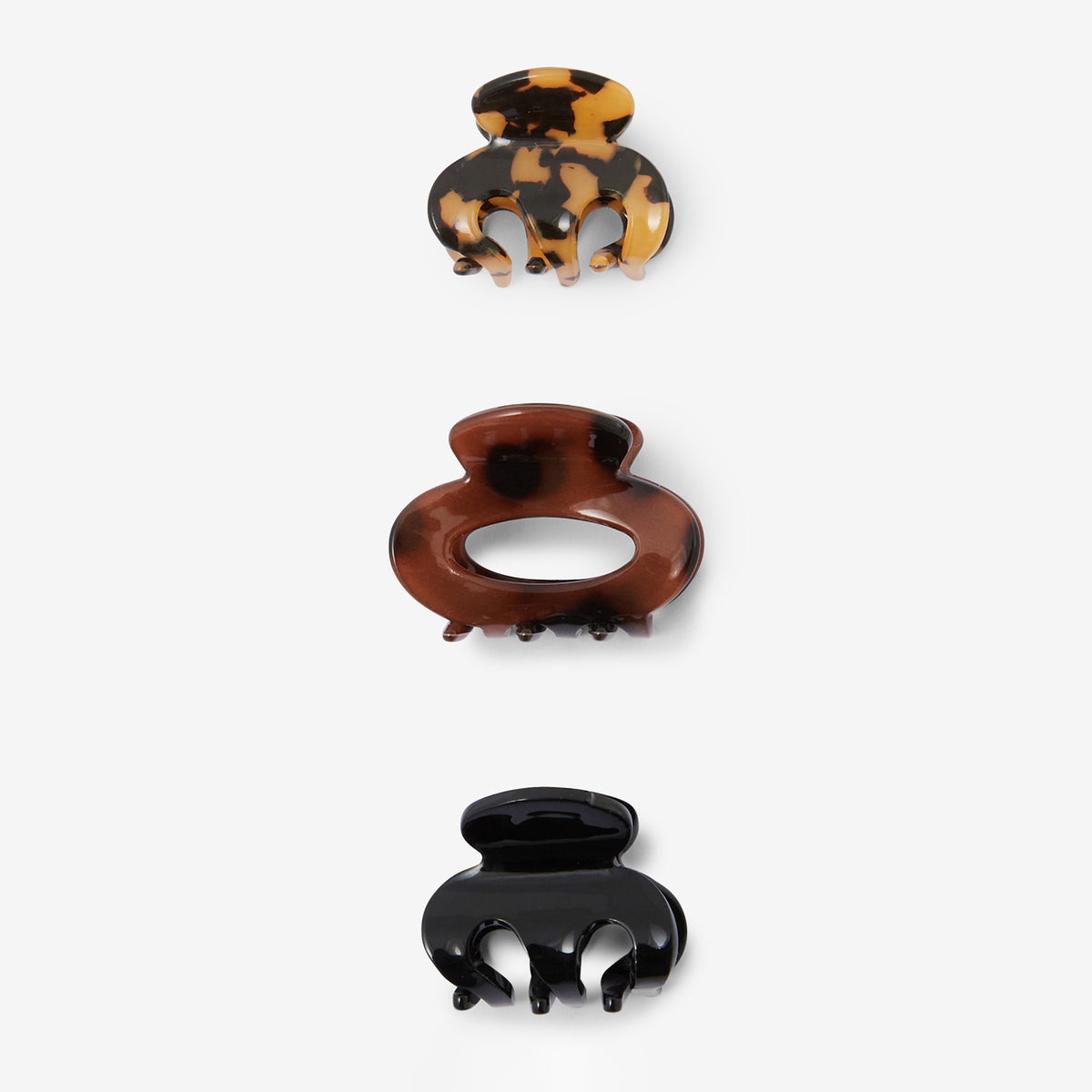 Set de 3 petites pinces à cheveux écaille