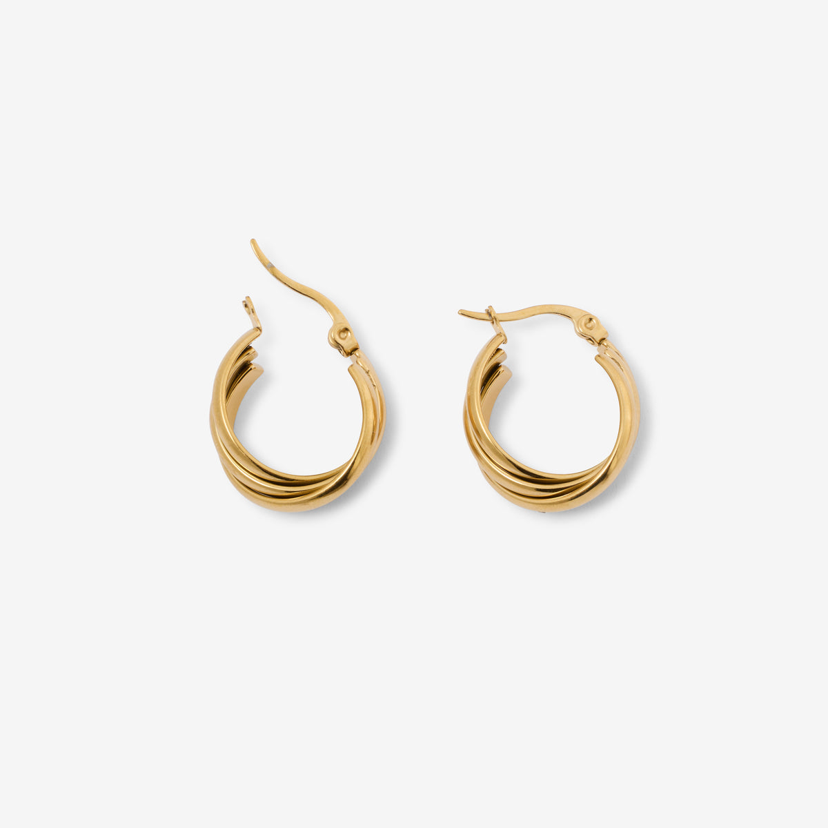 Petites créoles dorées en acier inoxydable