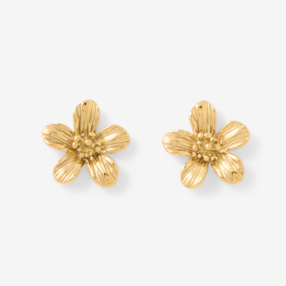 Boucles d'oreilles fleur acier inoxydable