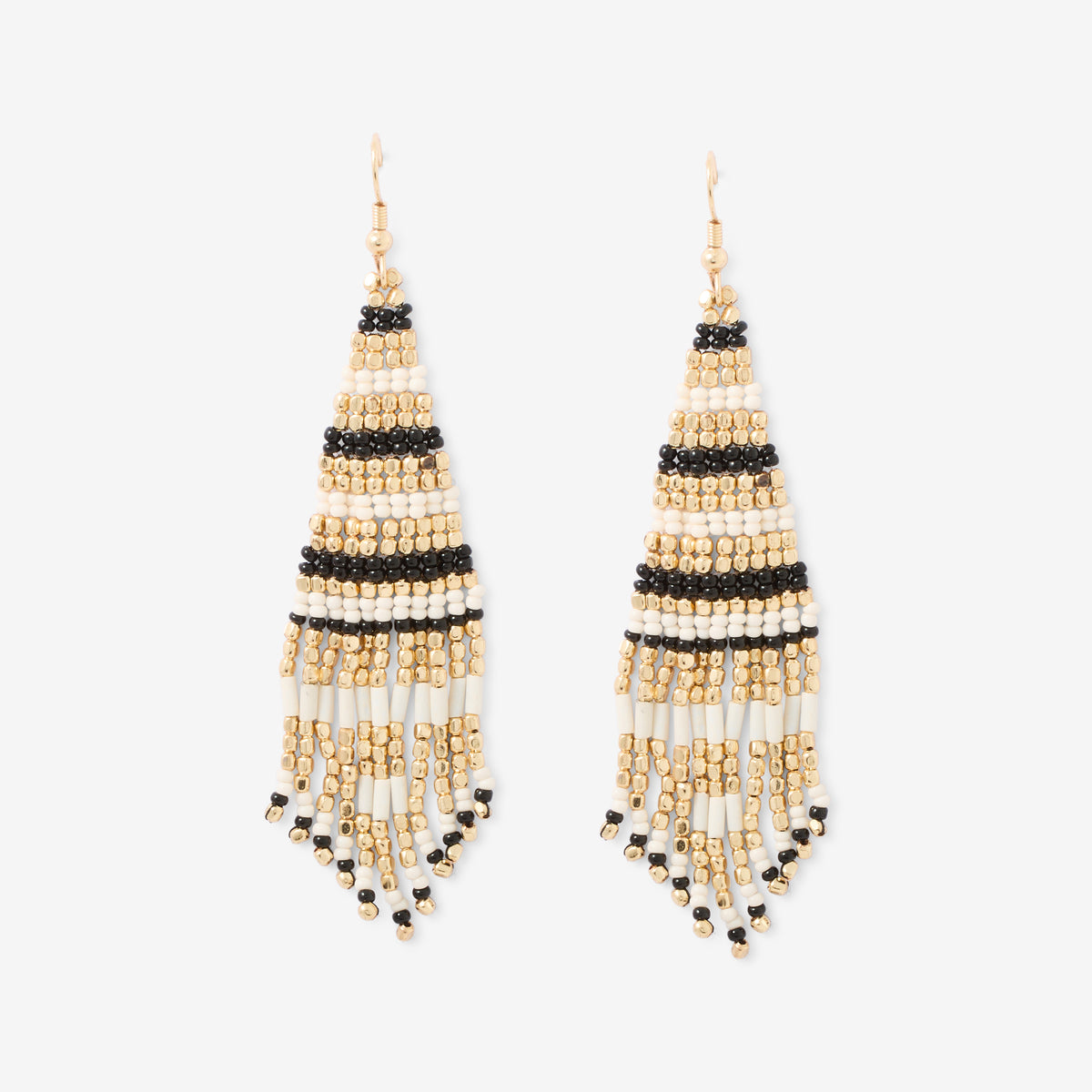 Boucles d'oreilles pendantes perles de rocaille - rouge et bleu