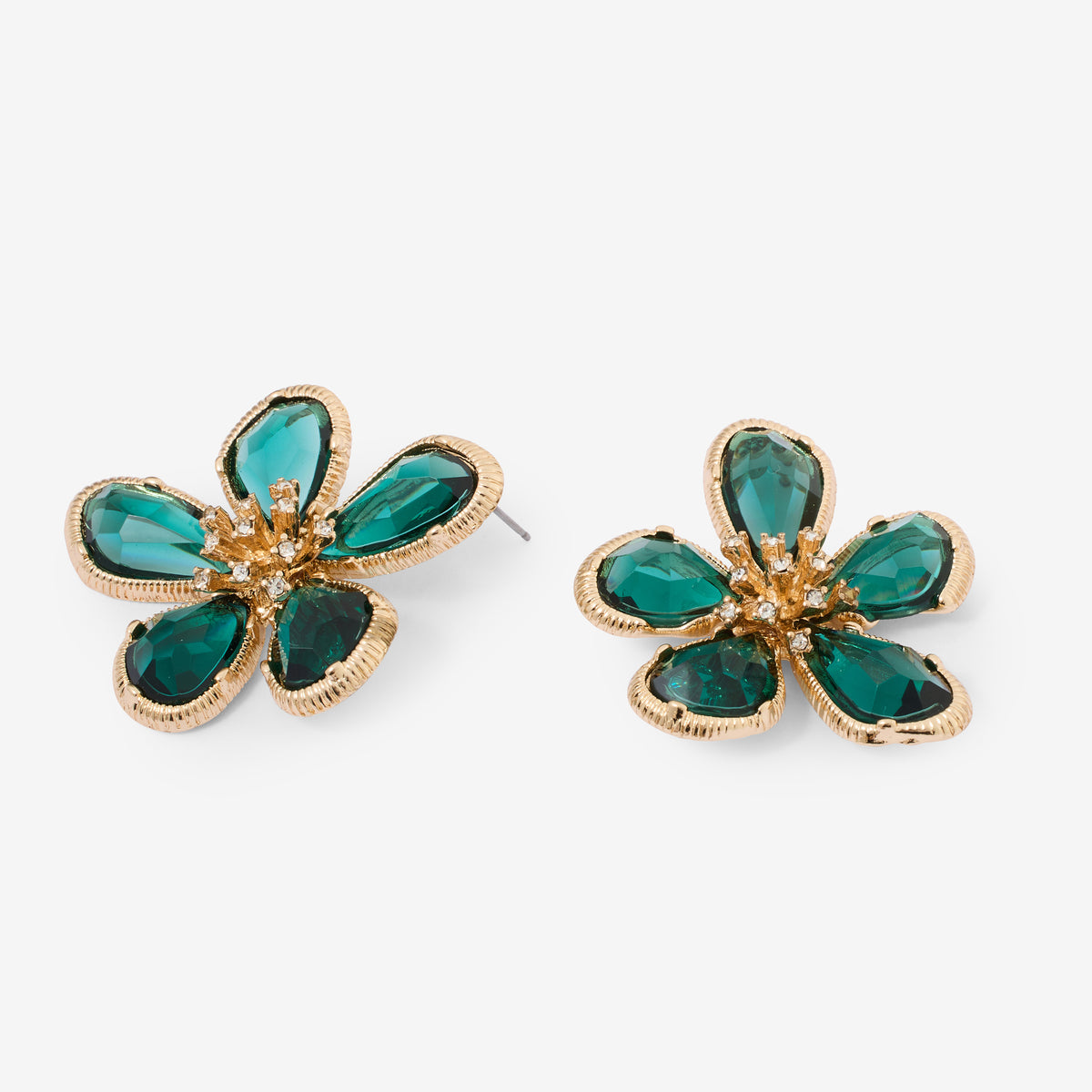 Boucles d'oreilles fleurs avec strass
