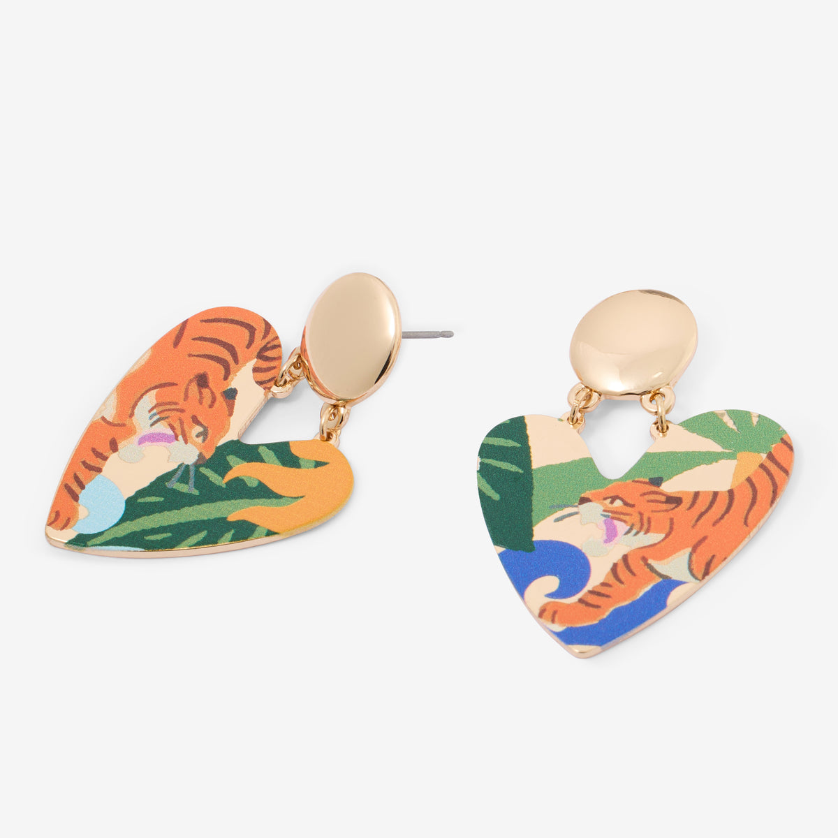 Boucles d'oreilles cœurs Balagane imprimé jungle