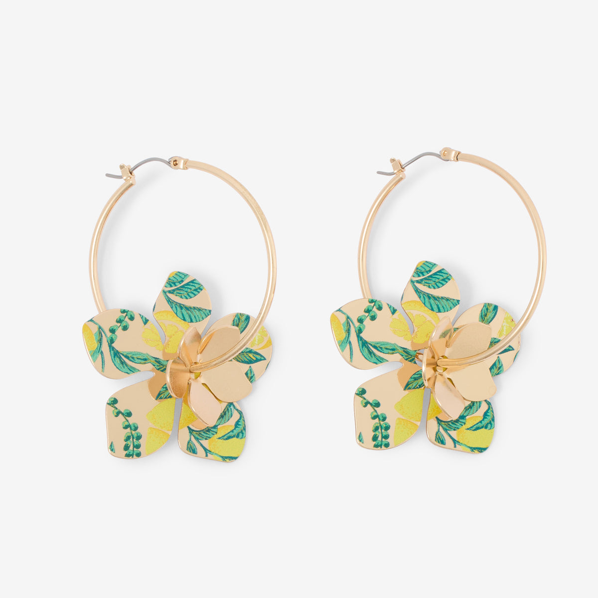 Créoles fleurs Balagane imprimé citrons