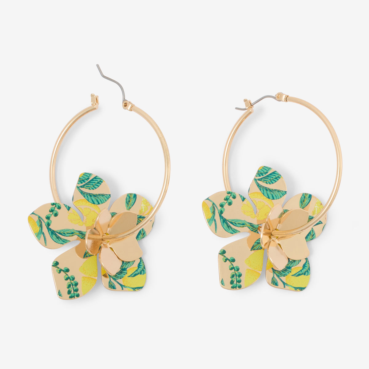 Créoles fleurs Balagane imprimé citrons