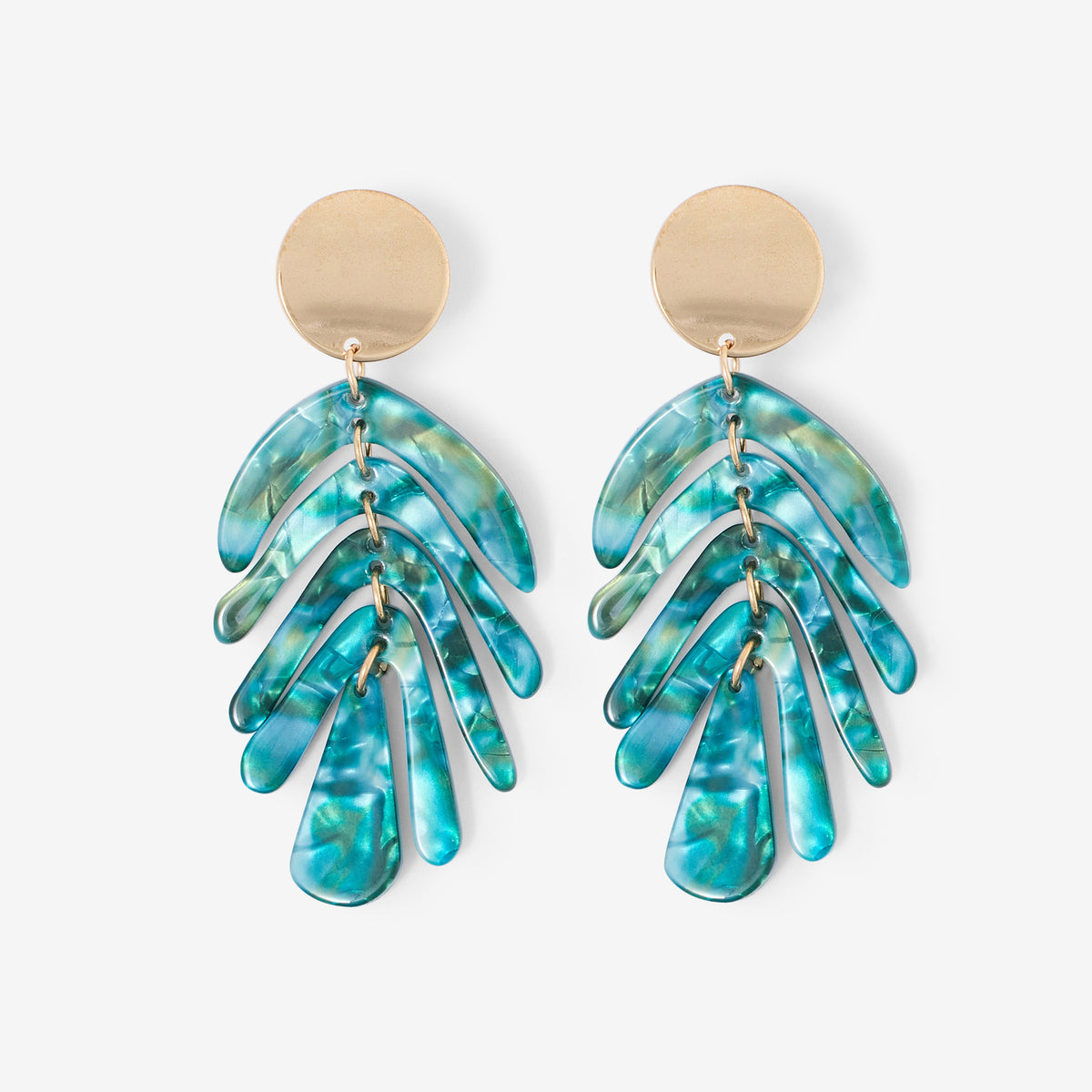 Boucles d'oreilles clips - feuilles vertes