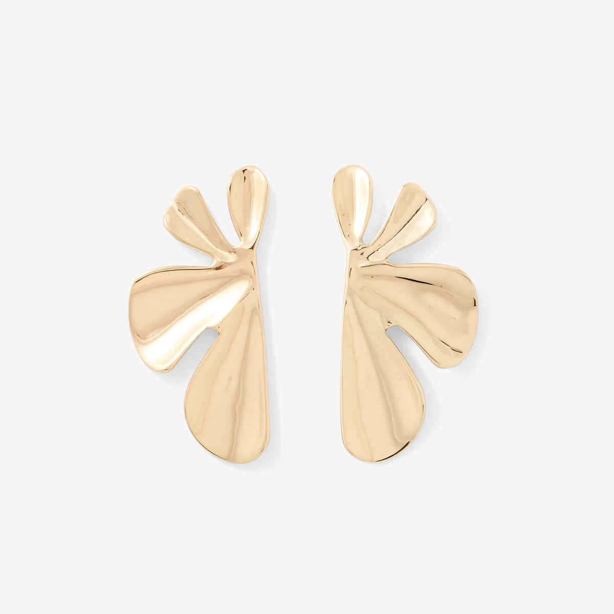 Boucles d'oreilles demi-fleur dorée