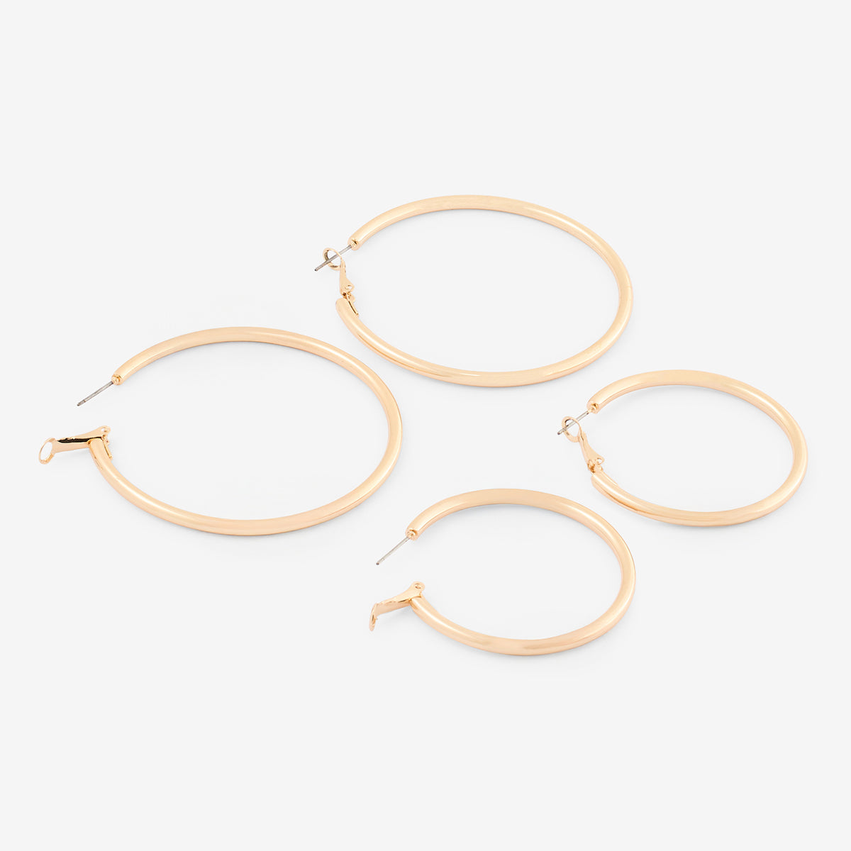 Set de 2 paires de créoles dorées