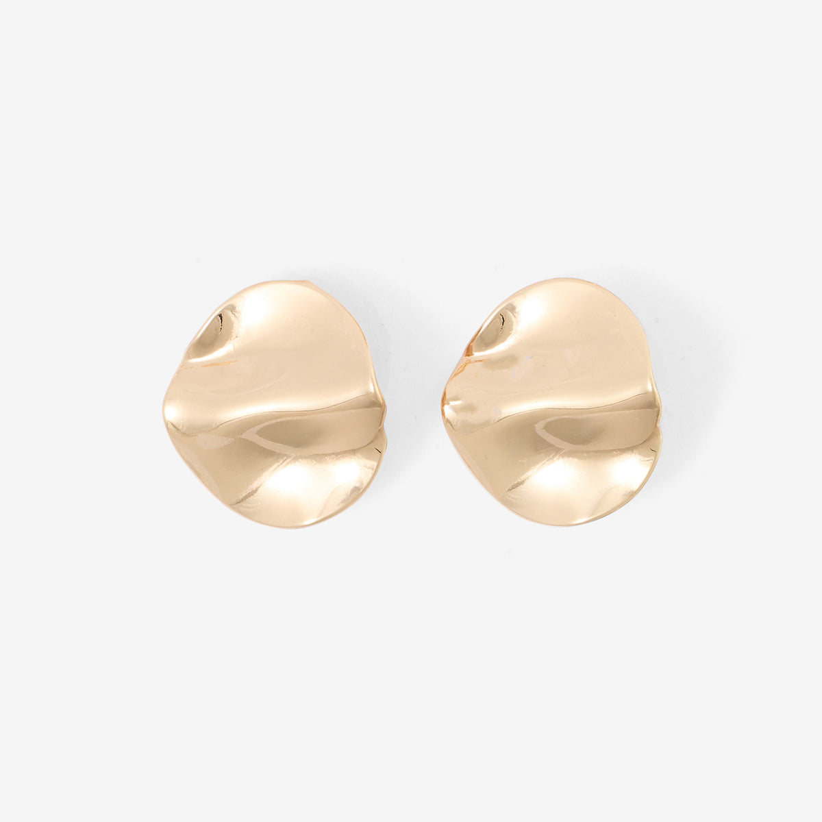 Boucles d’oreilles clips - rondes courbées dorées