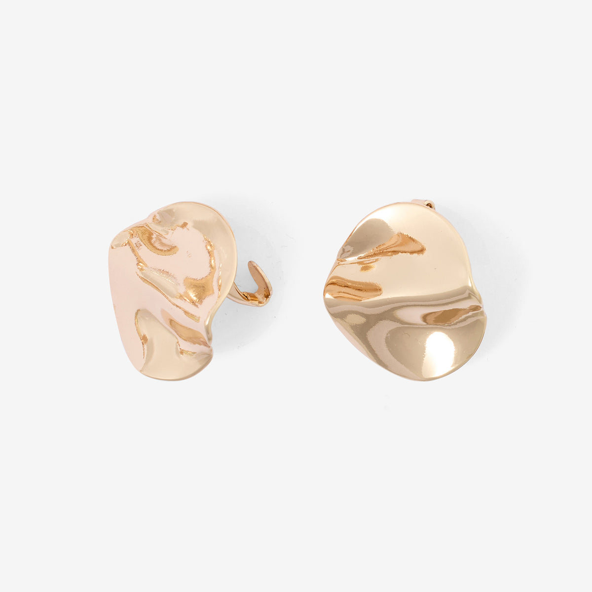 Boucles d’oreilles clips - rondes courbées dorées