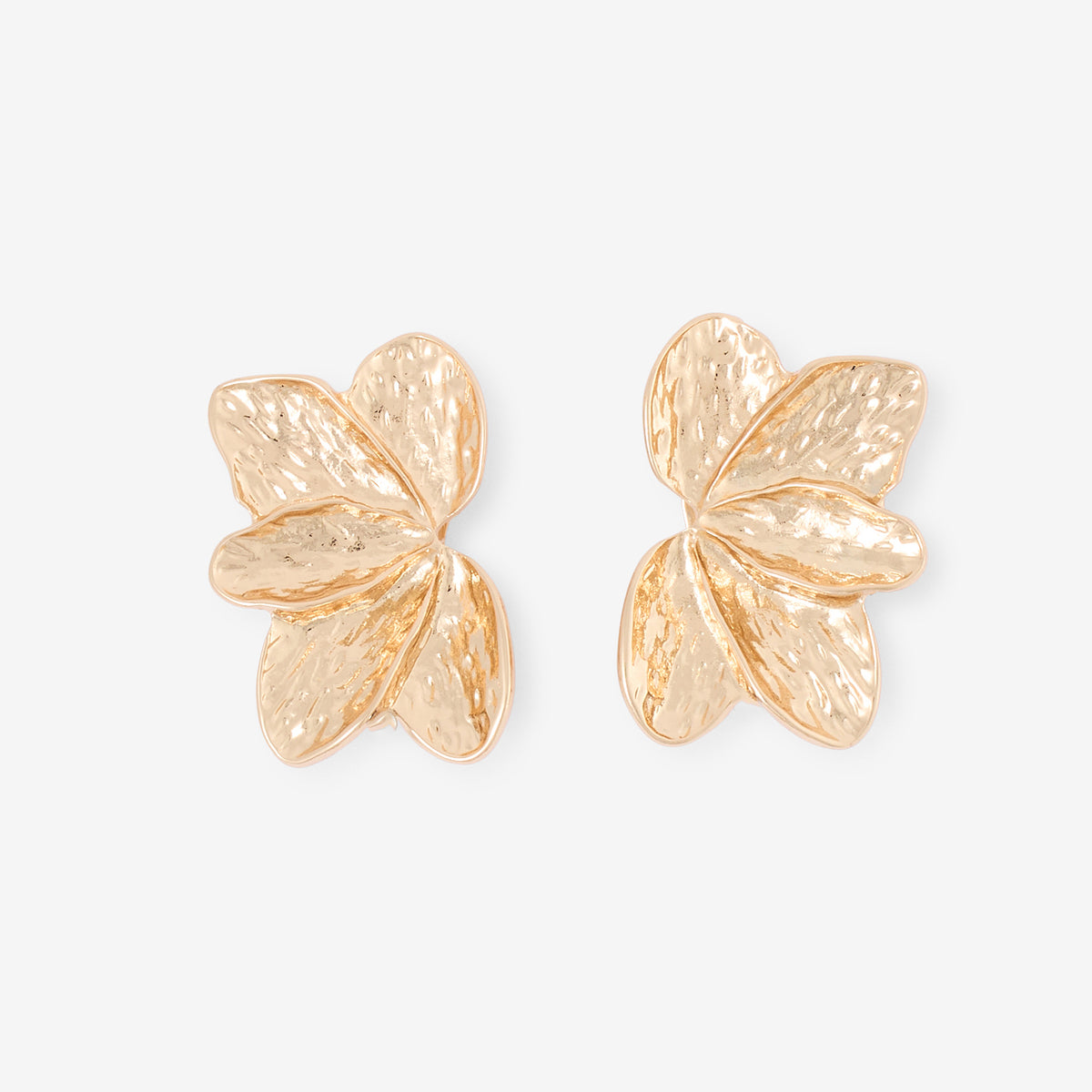 Boucles d'oreilles clips - feuilles dorées