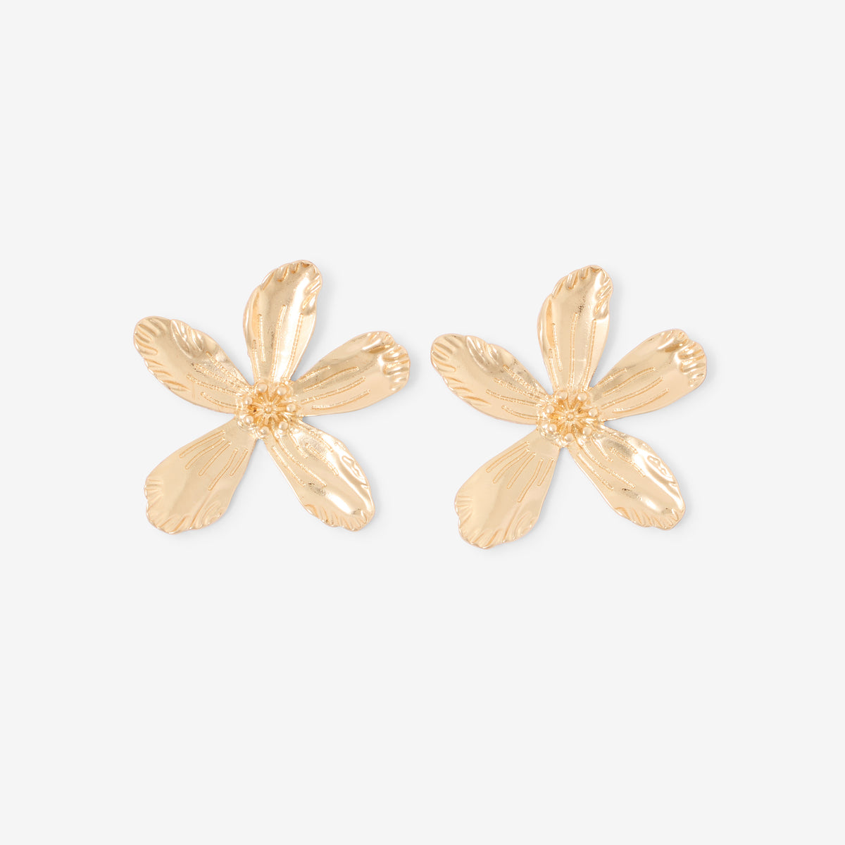 Grandes boucles d'oreilles fleurs dorées