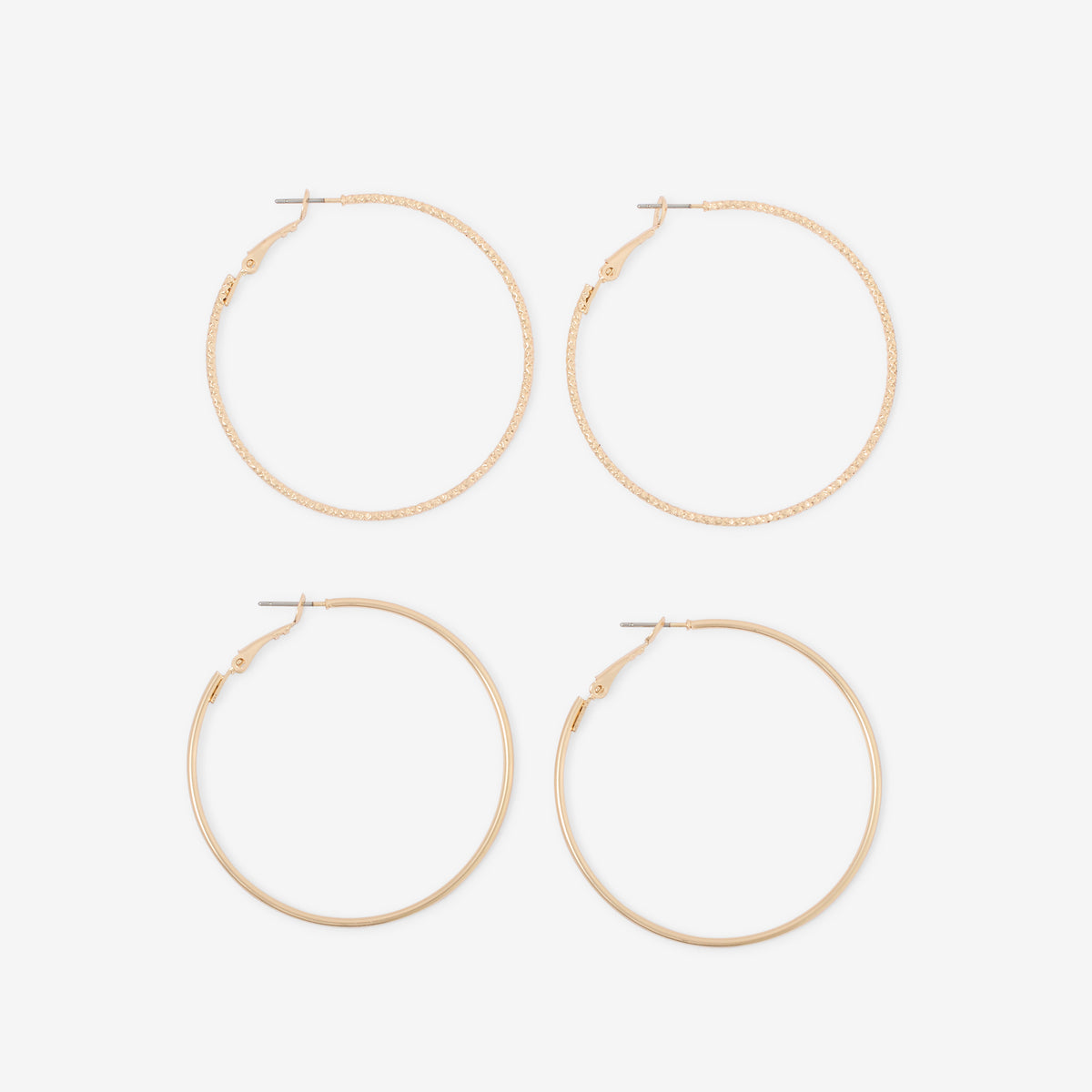 Set de créoles ciselées et lisses