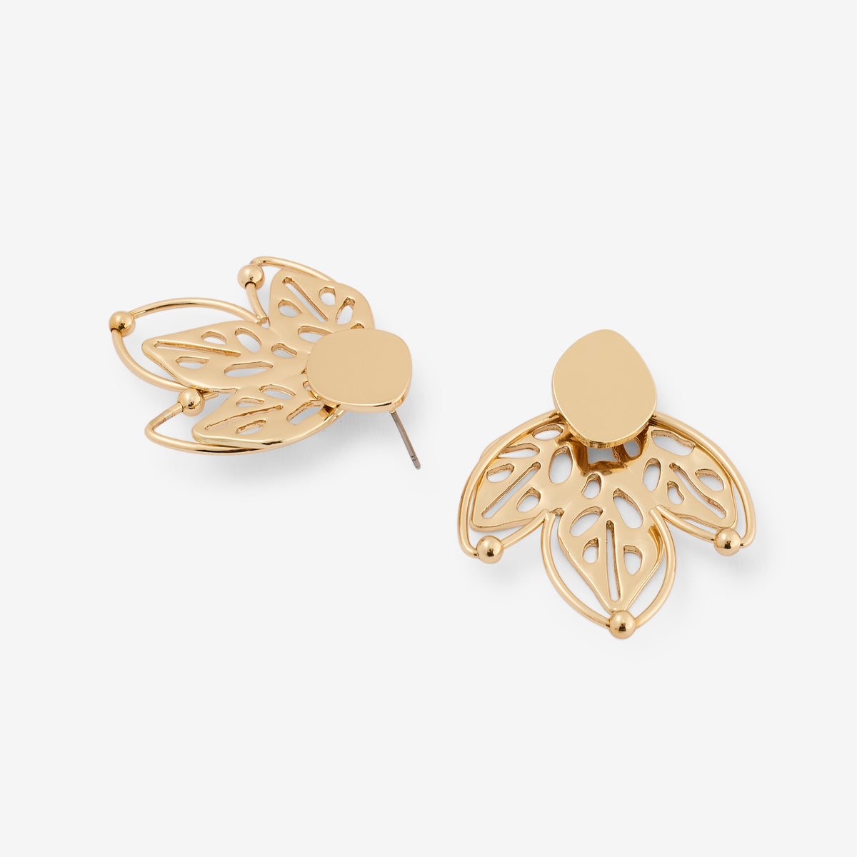 Boucles d'oreilles feuilles dorées