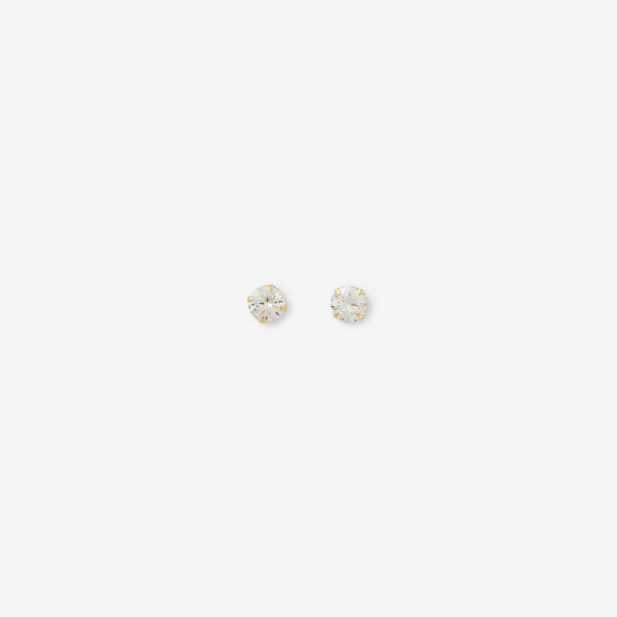 Puces d'oreilles zircon 6 mm - argent 925 doré