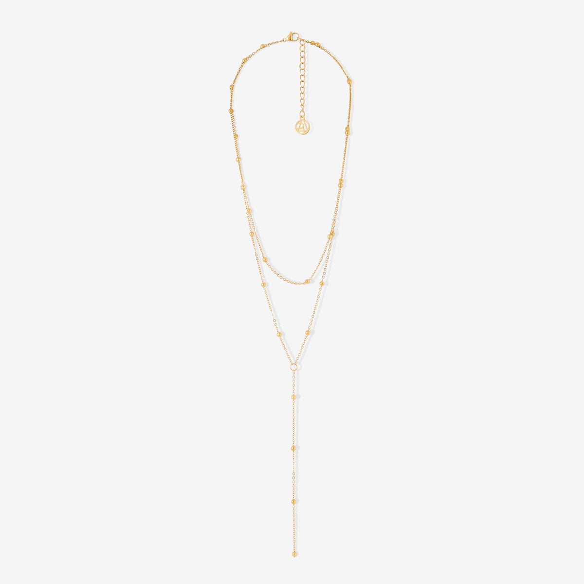 Collier boules acier inoxydable doré