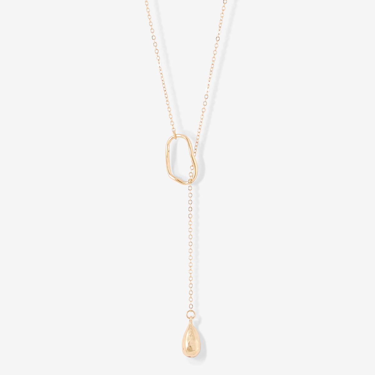 Collier pendentif goutte dorée