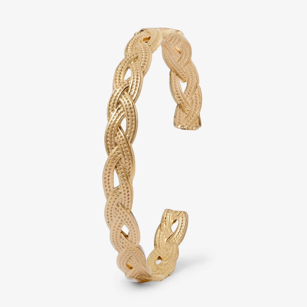 Manchette tressée dorée Acier Inoxydable